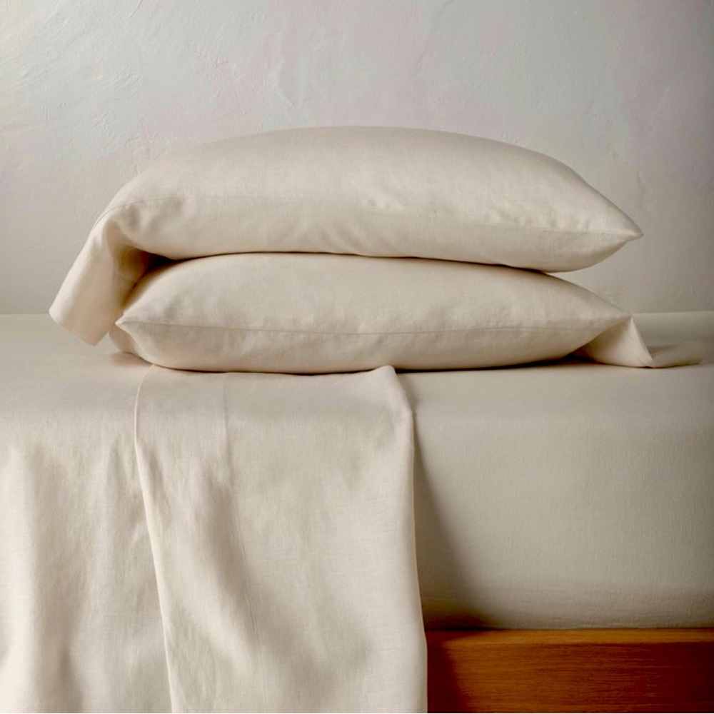NWT Casaluna 100% Linen FULL Sheet Set Natural